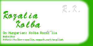 rozalia kolba business card